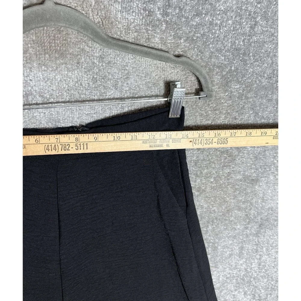 Gomorn Super Wide Leg High Rise Pants Womens Size Medium Black Crinkle Pockets